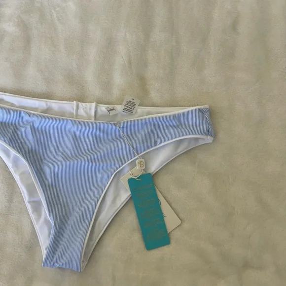 Beach Bunny Stephanie light blue stripe bikini bottom